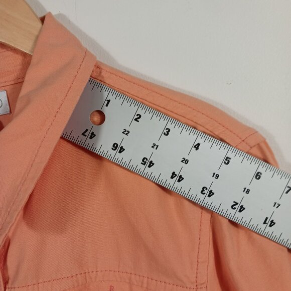 Mudd Pie, S, Tangerine "Jean Jacket Look" Cropped Cotton Jacket Lt. Wt., Casual - Picture 9 of 14